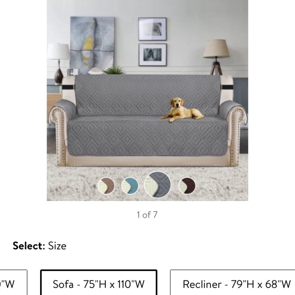 Micro-Faux Suede Sofa Protector w/Elastic Straps